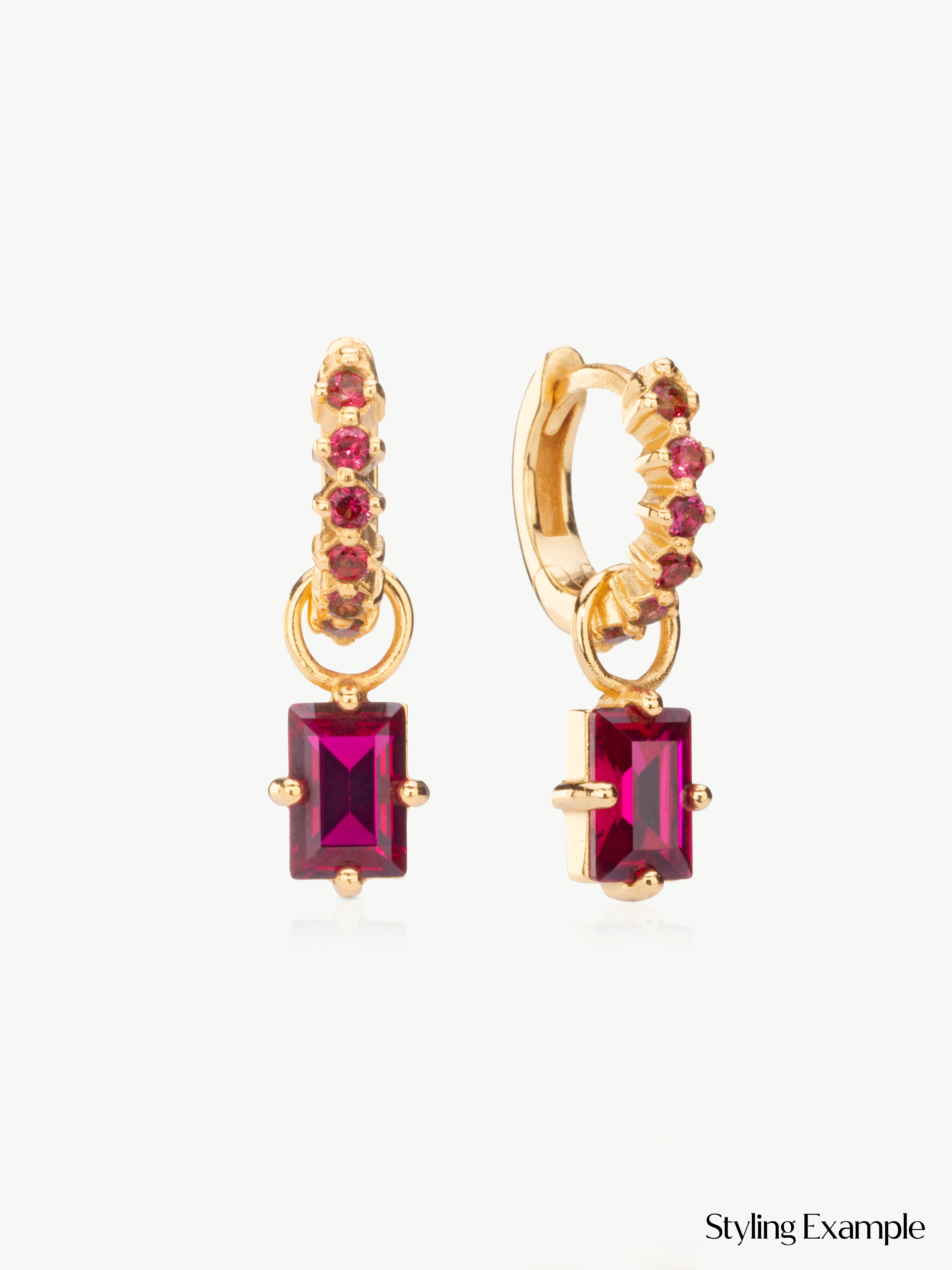 Baguette Ruby Earring Charm - Image 5