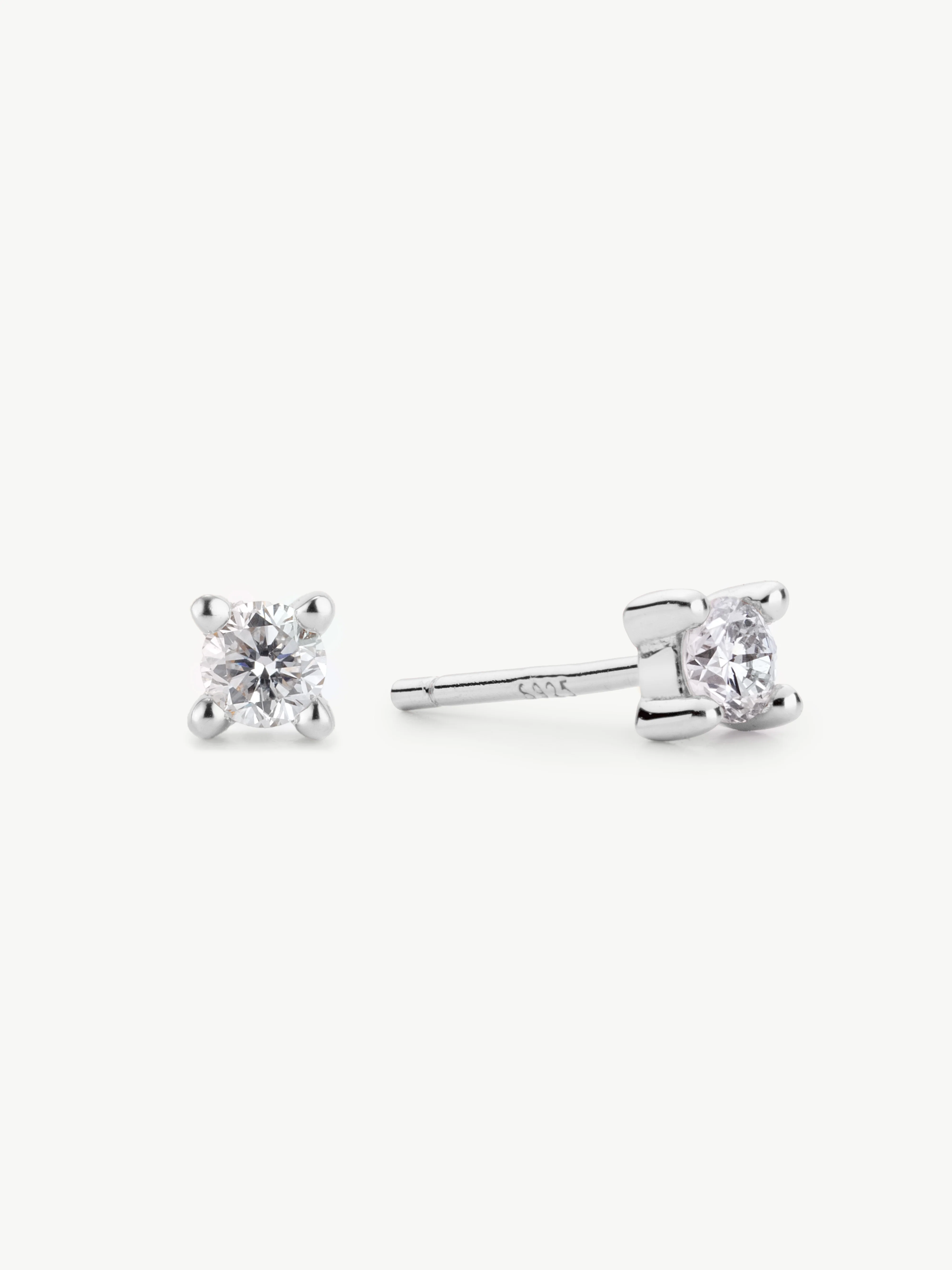 Classic Diamond Stud Set - Sterling Silver - Image 3