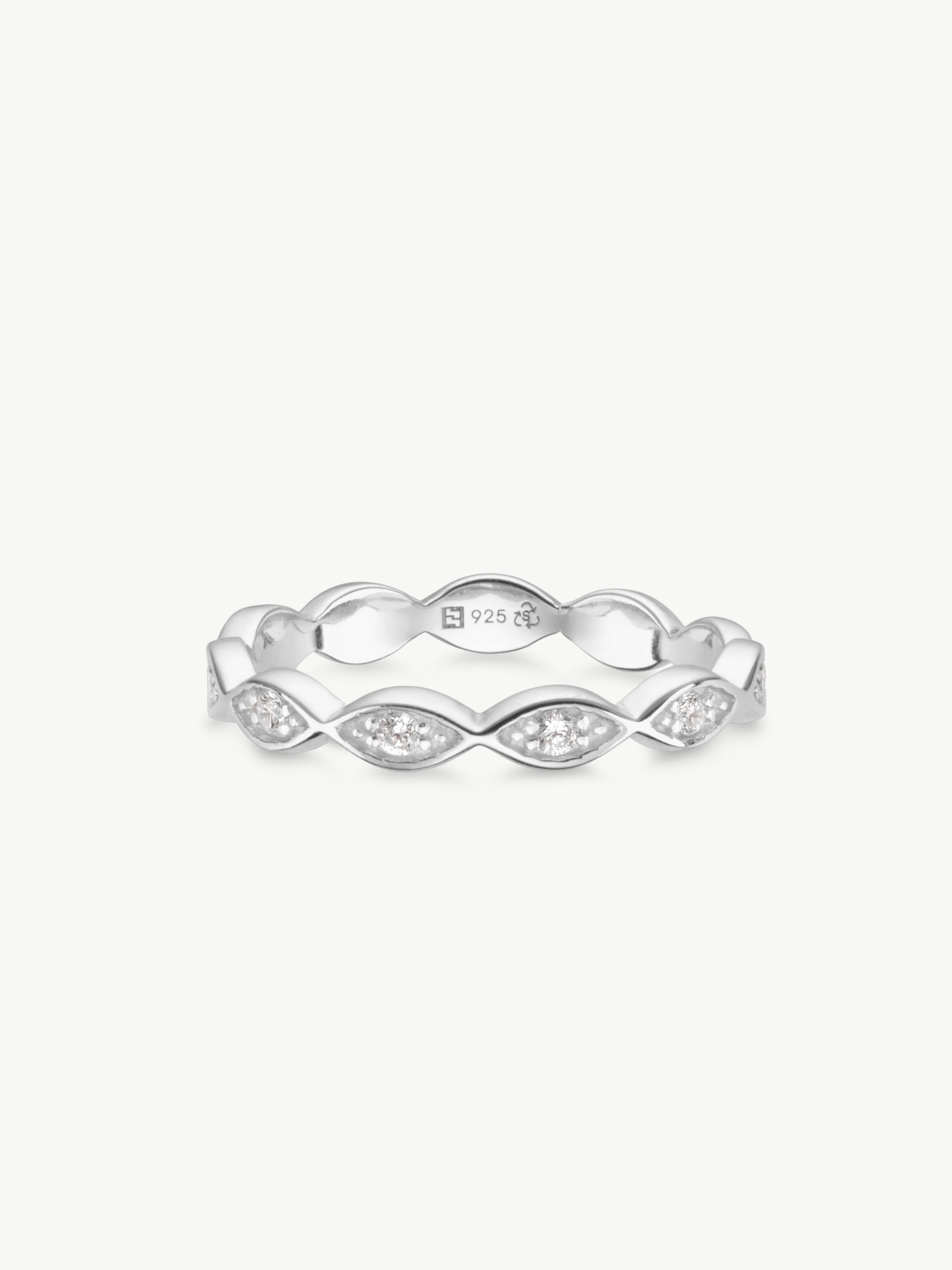 Diamond Petal Stacker Ring - Image 4