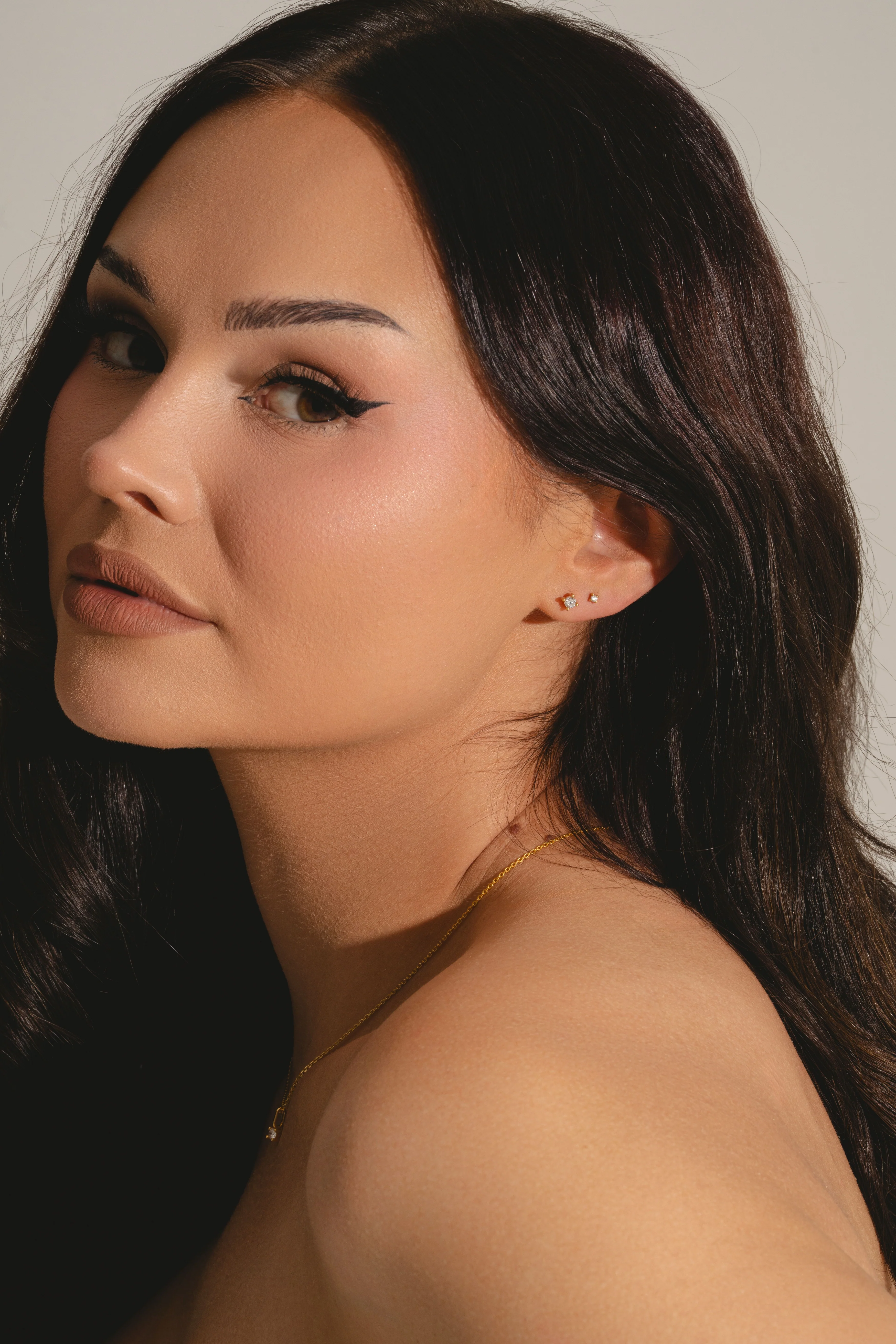 Diamond Set With Classic Studs - Gold Vermeil - Image 7