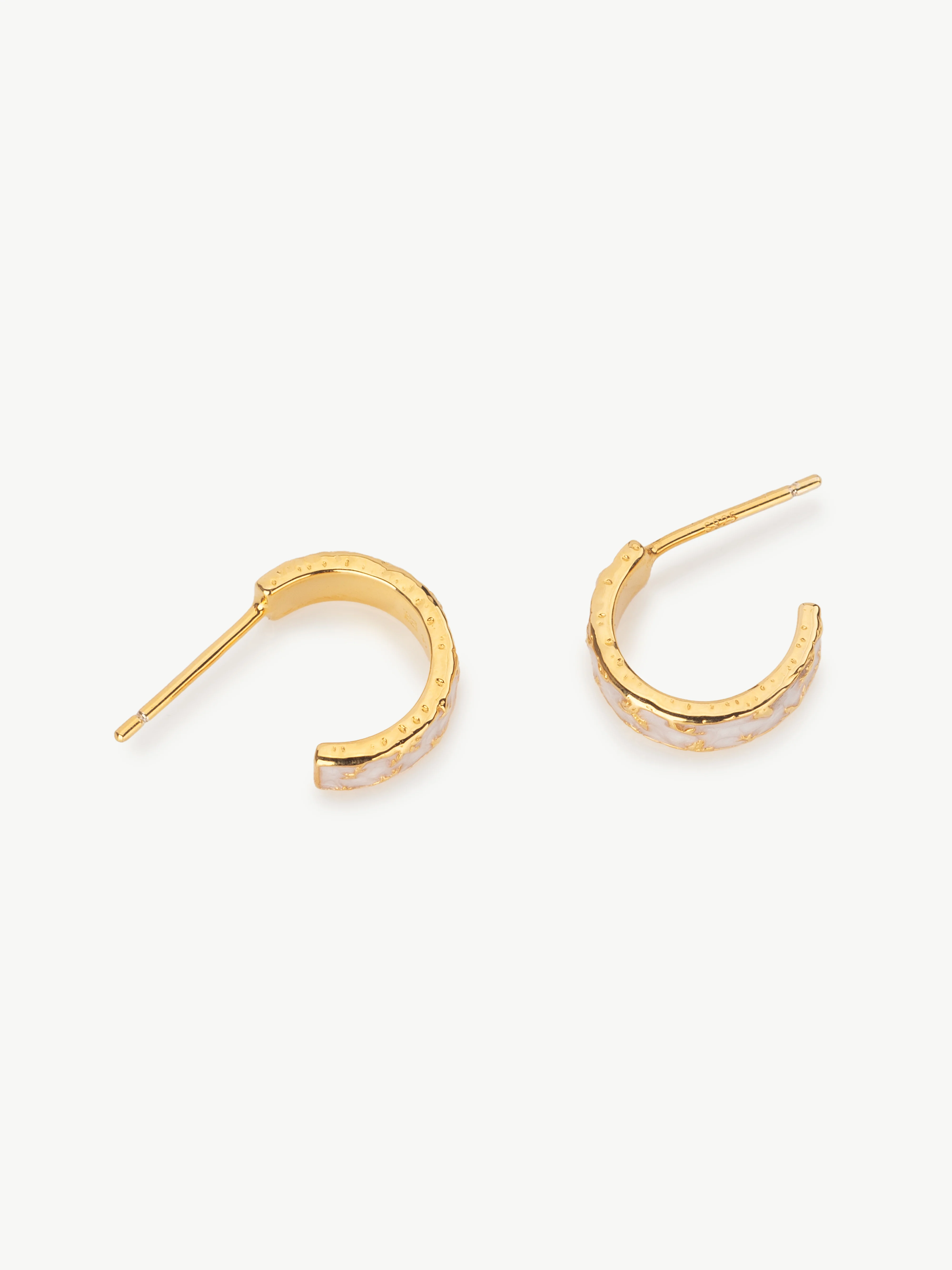 Flora Mother Of Pearl Style Enamel Hoops - Image 4