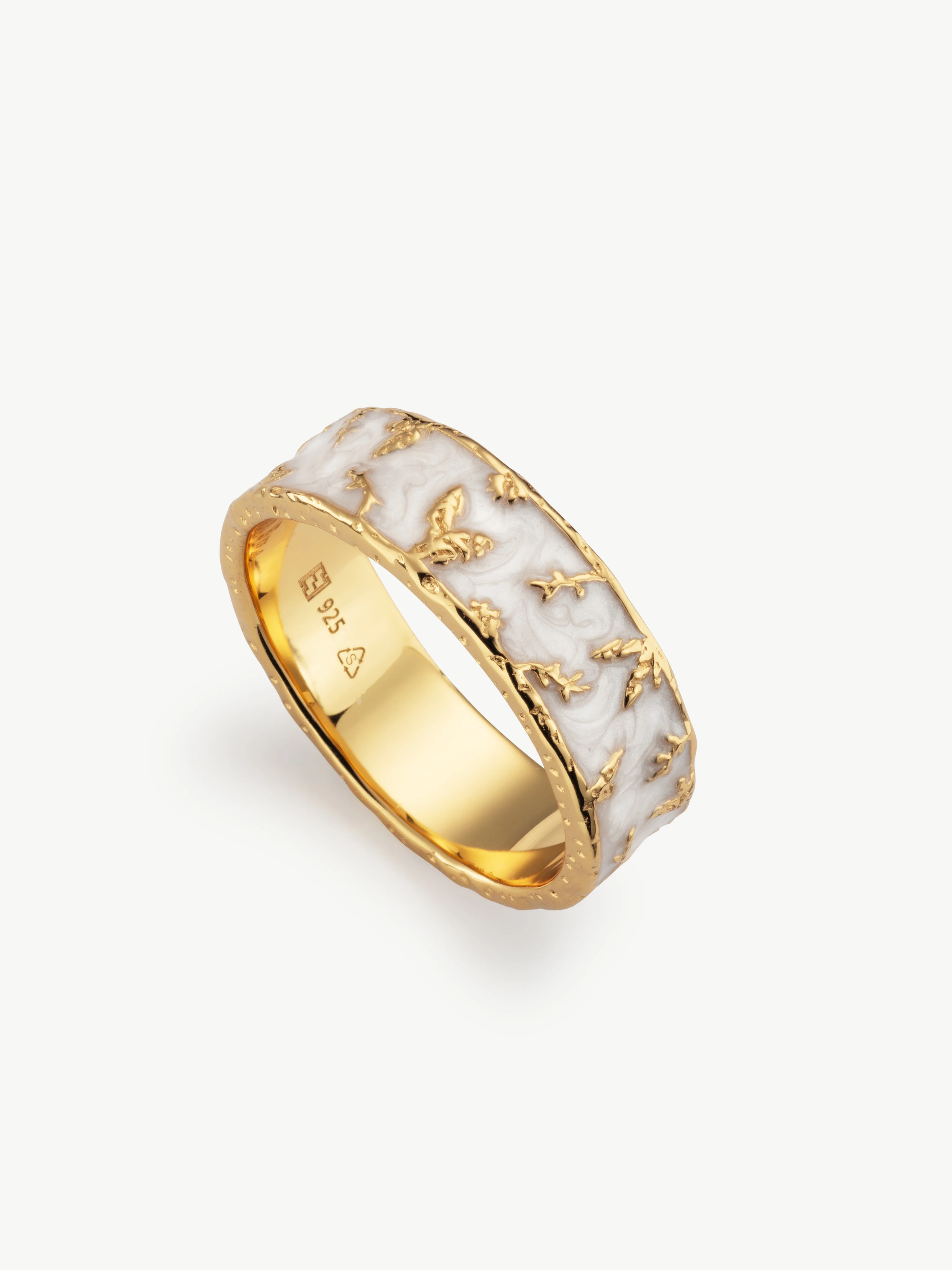 Flora Mother Of Pearl Style Enamel Ring - Image 7
