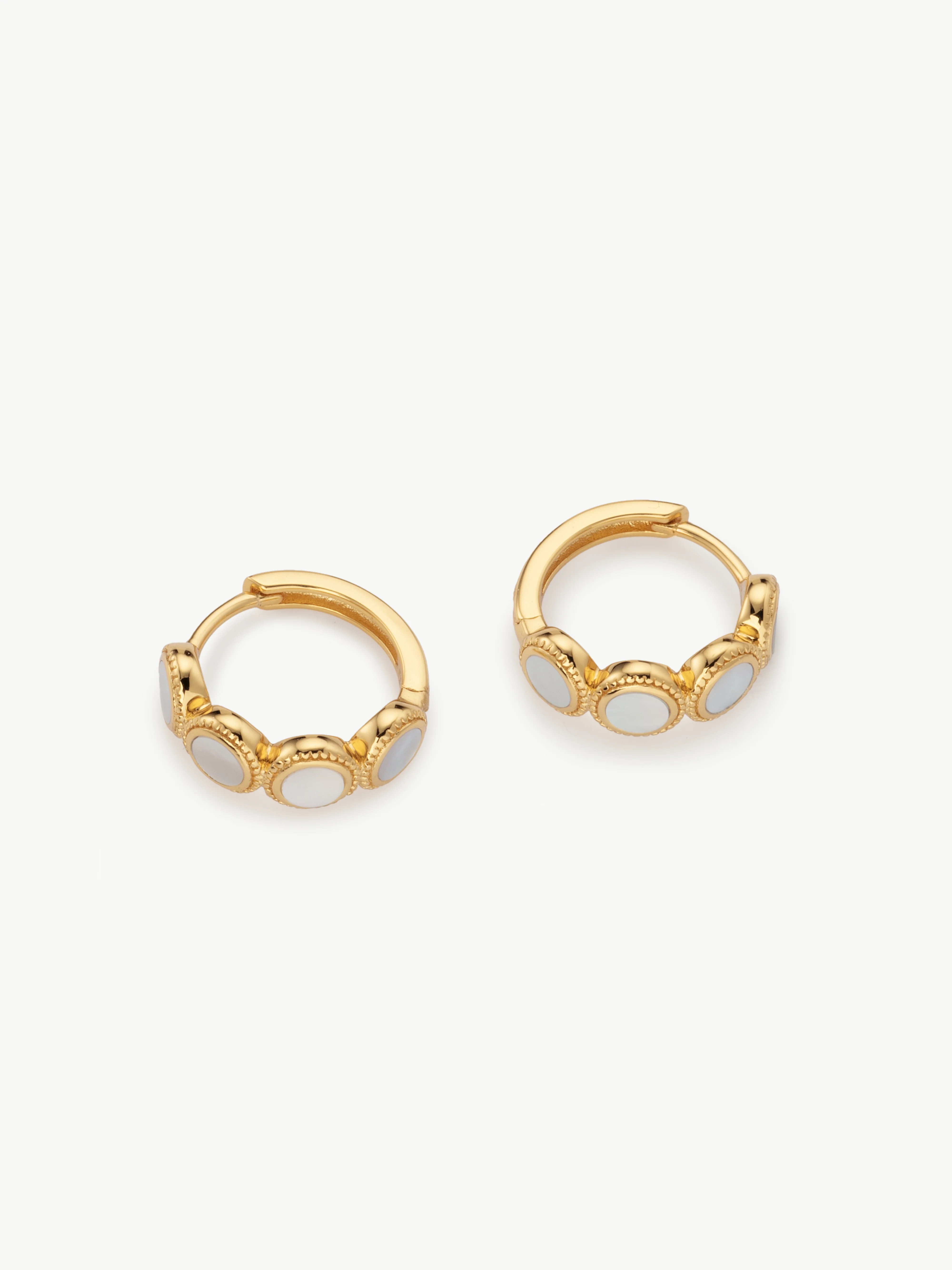 Fontana Mother Of Pearl Huggie Hoops - Image 5