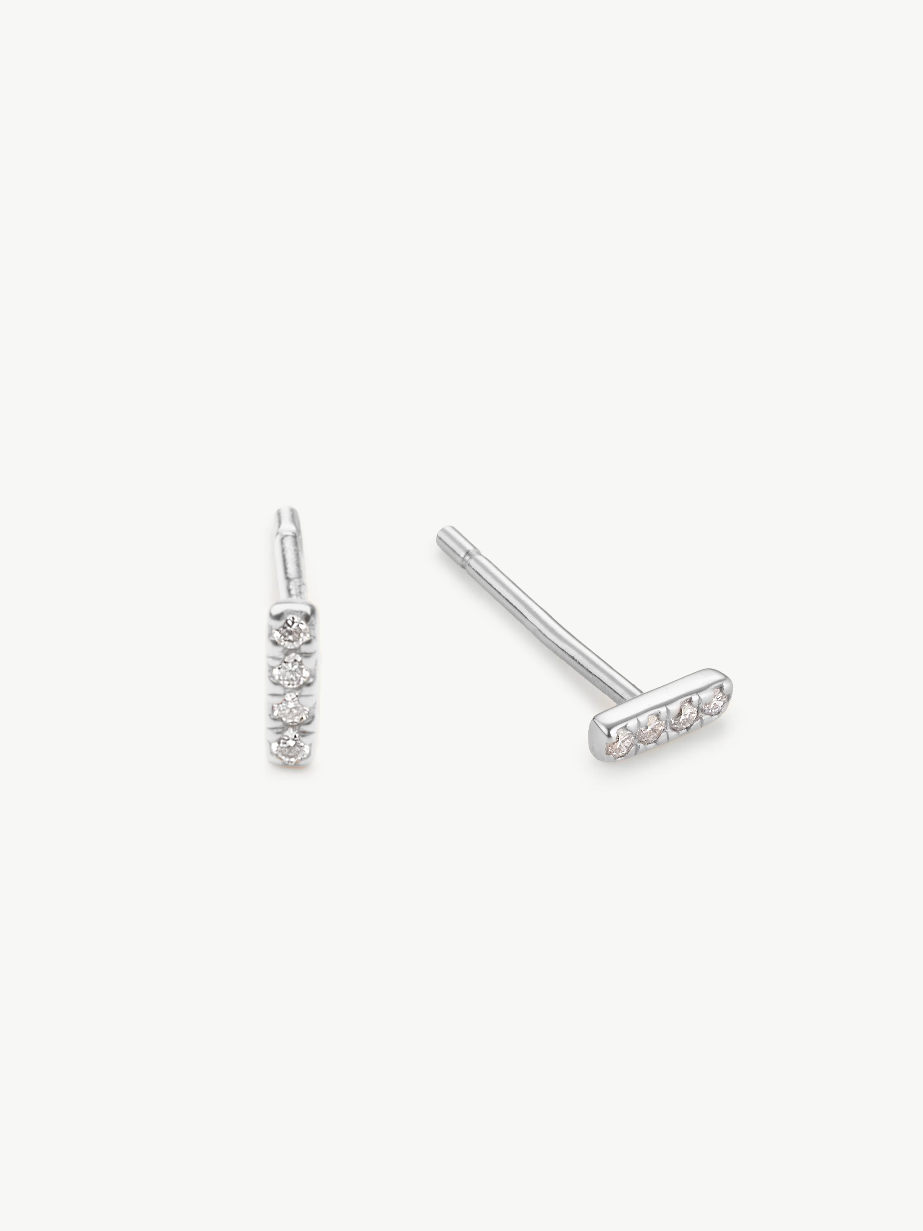 Dainty Diamond Bar Studs - Image 9