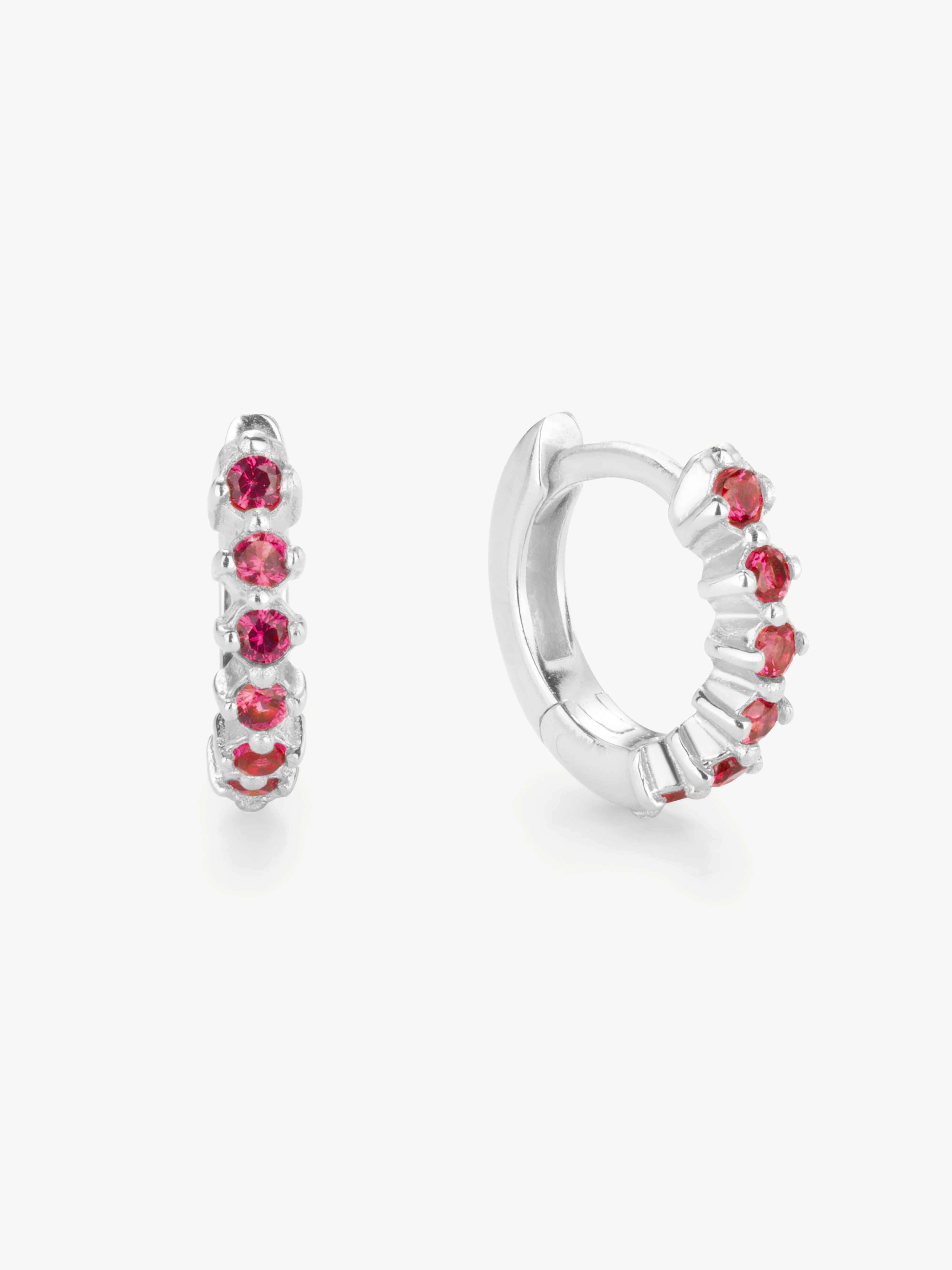 Ruby Huggie Hoops - Image 4