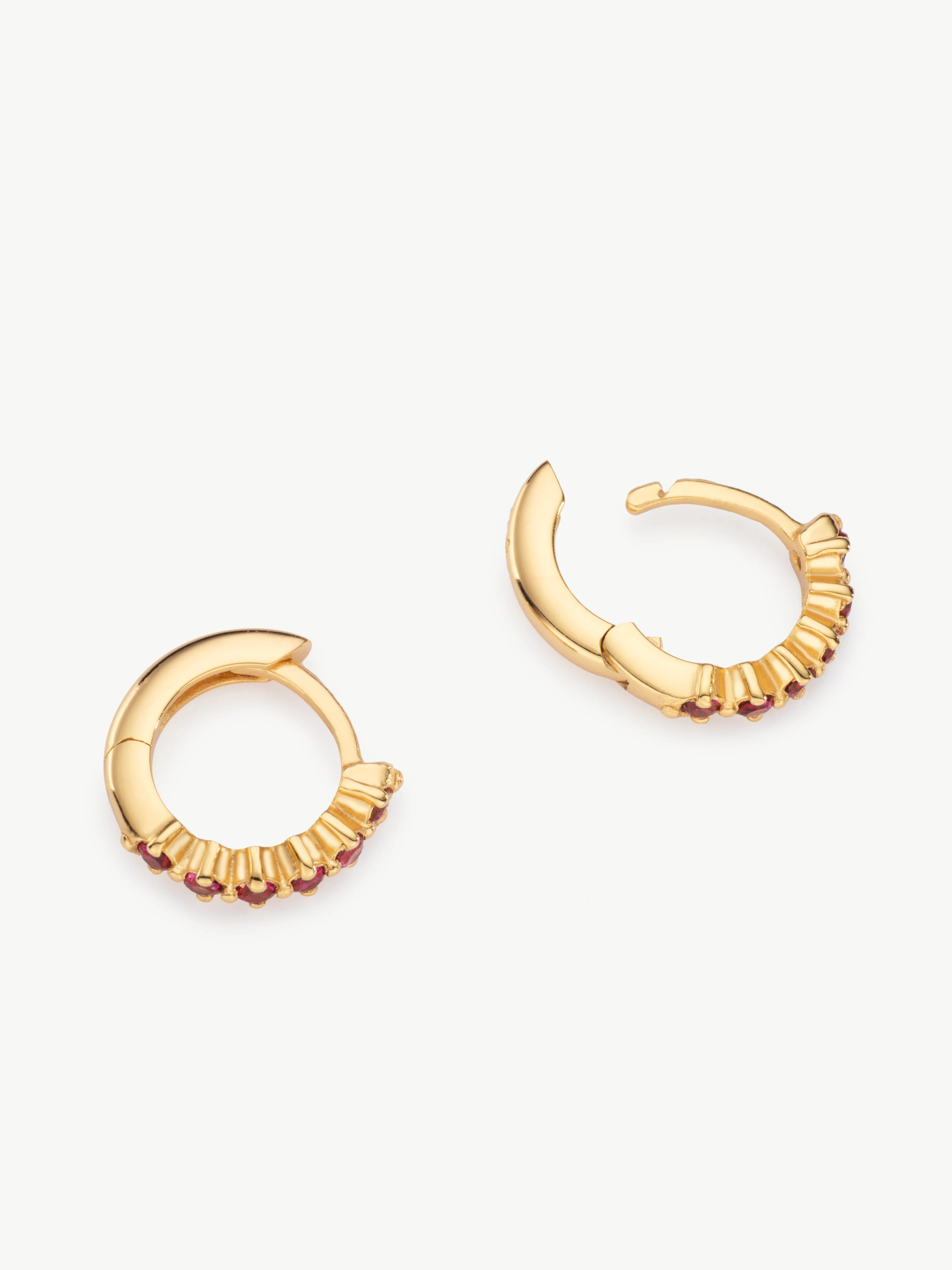 Ruby Huggie Hoops - Image 5