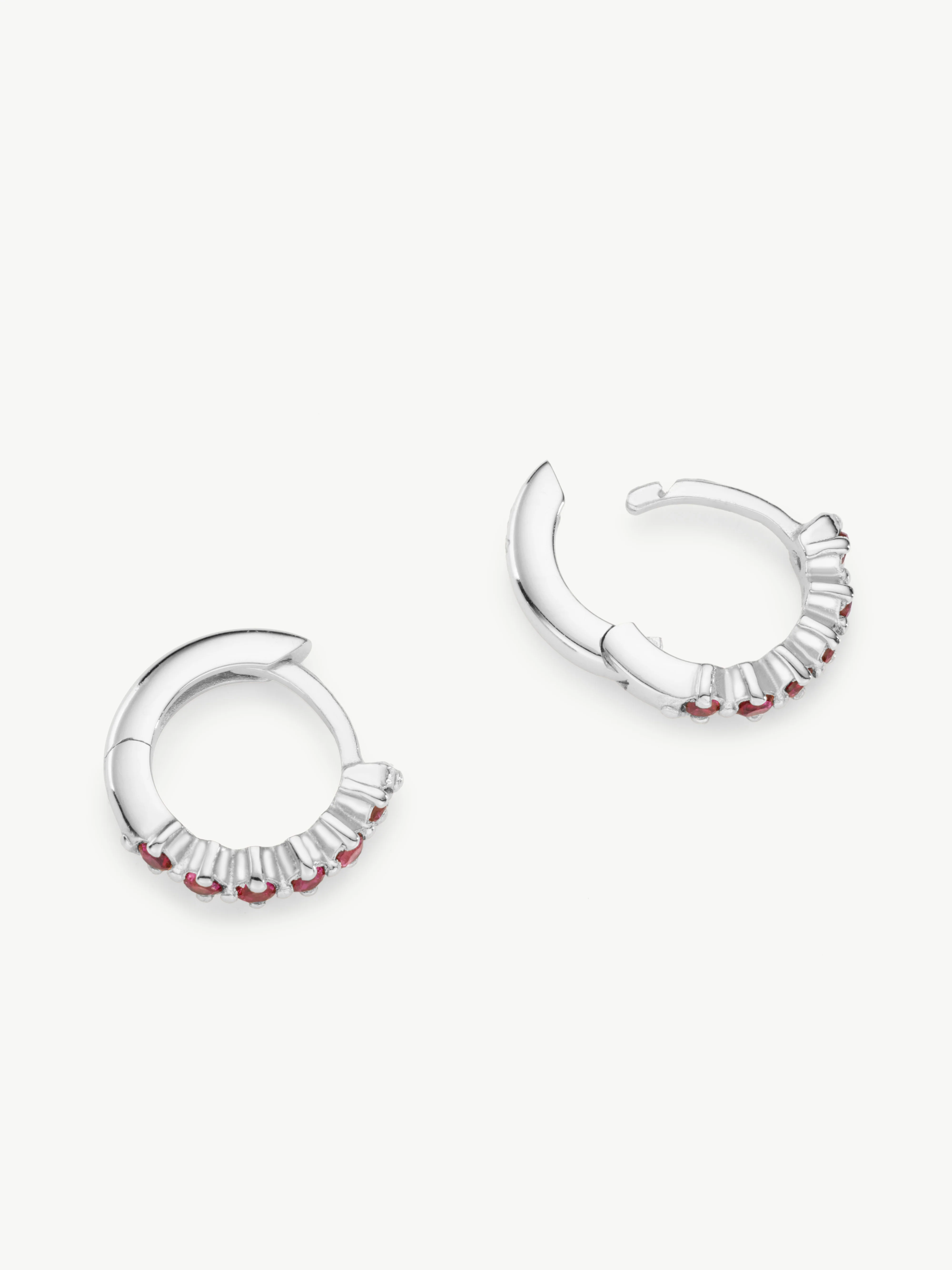 Ruby Huggie Hoops - Image 6