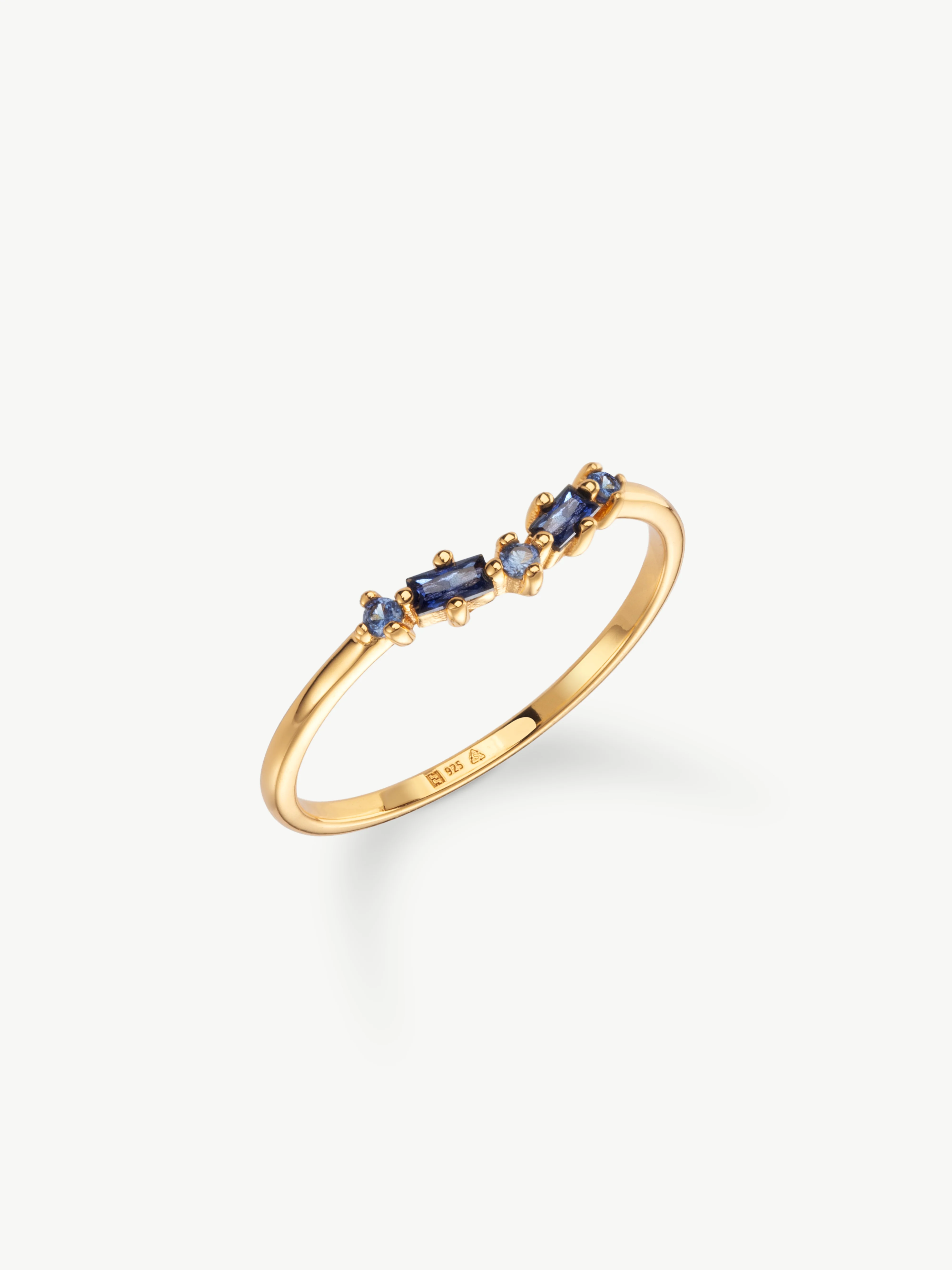 Sapphire Wishbone Ring - Image 4