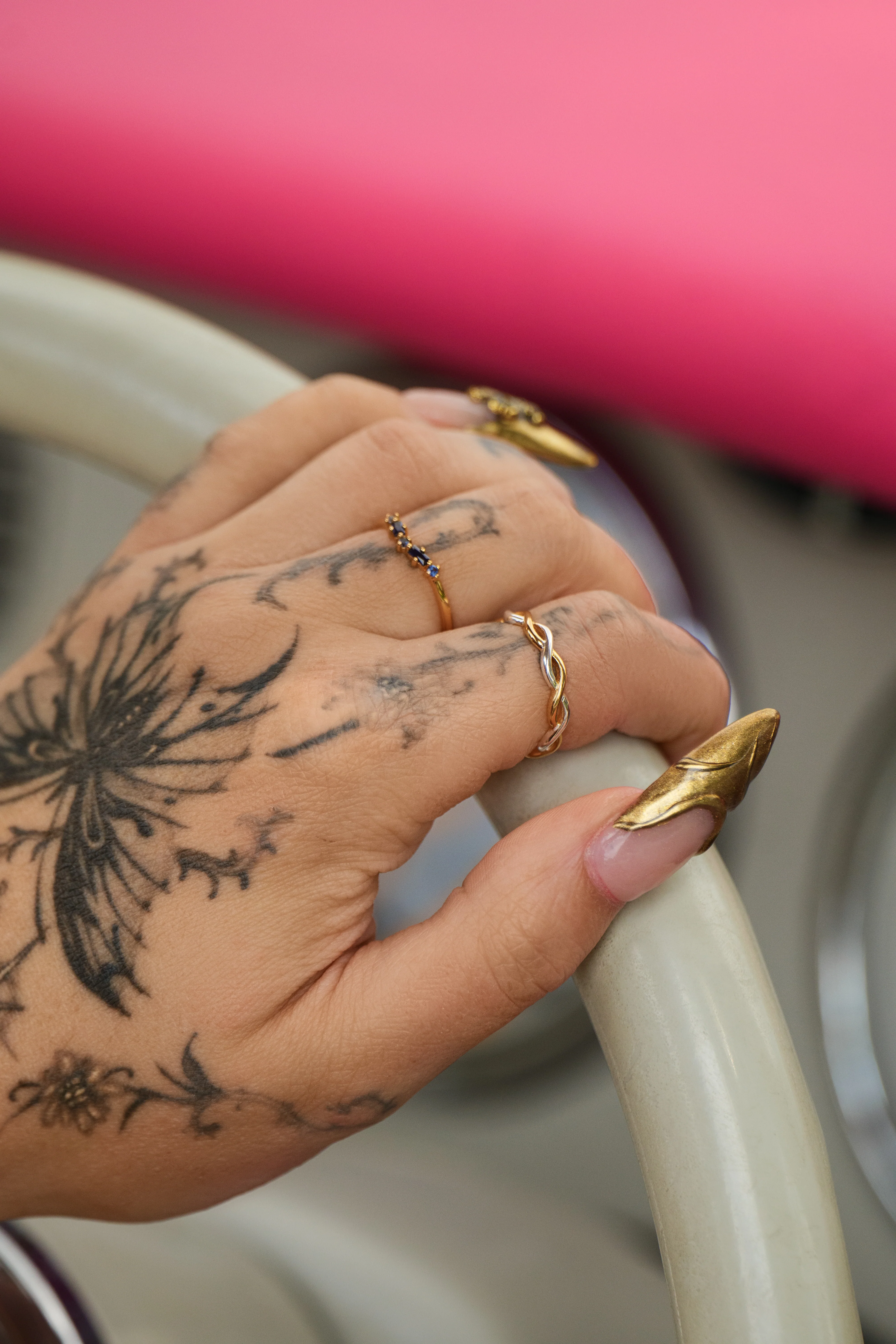 Sapphire Wishbone Ring - Image 6