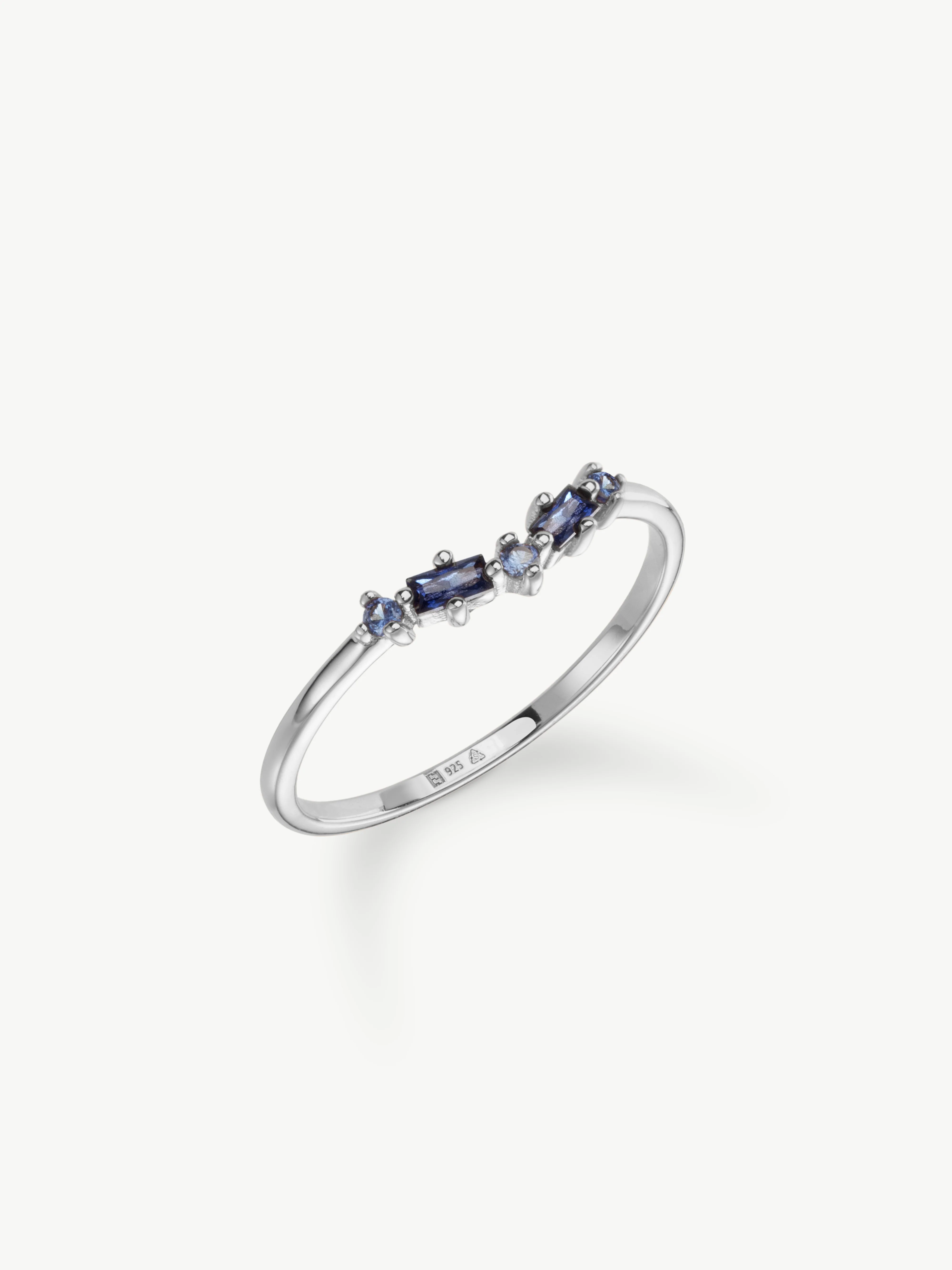 Sapphire Wishbone Ring - Image 7