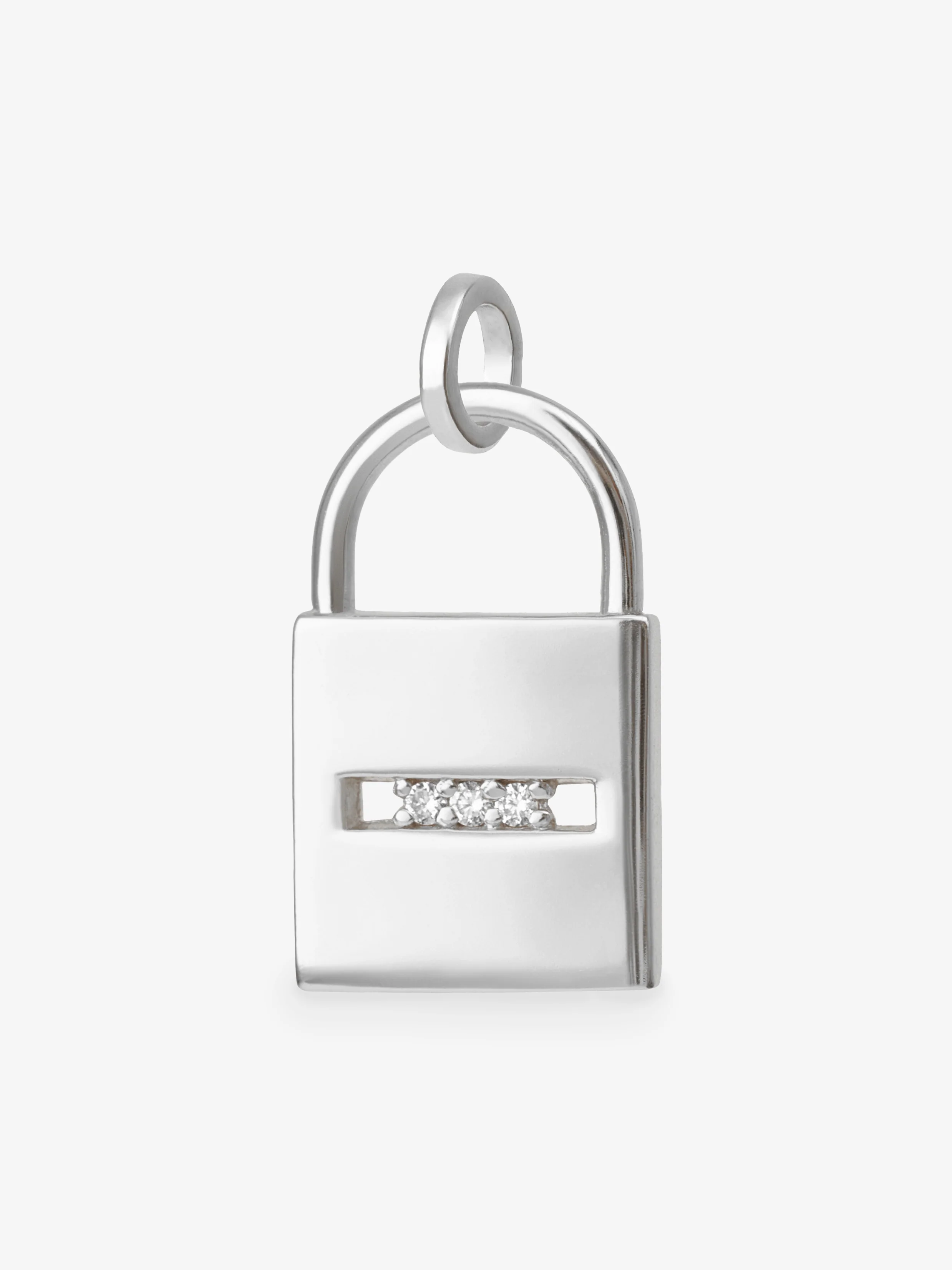 Terza Diamond Padlock Pendant - Image 3