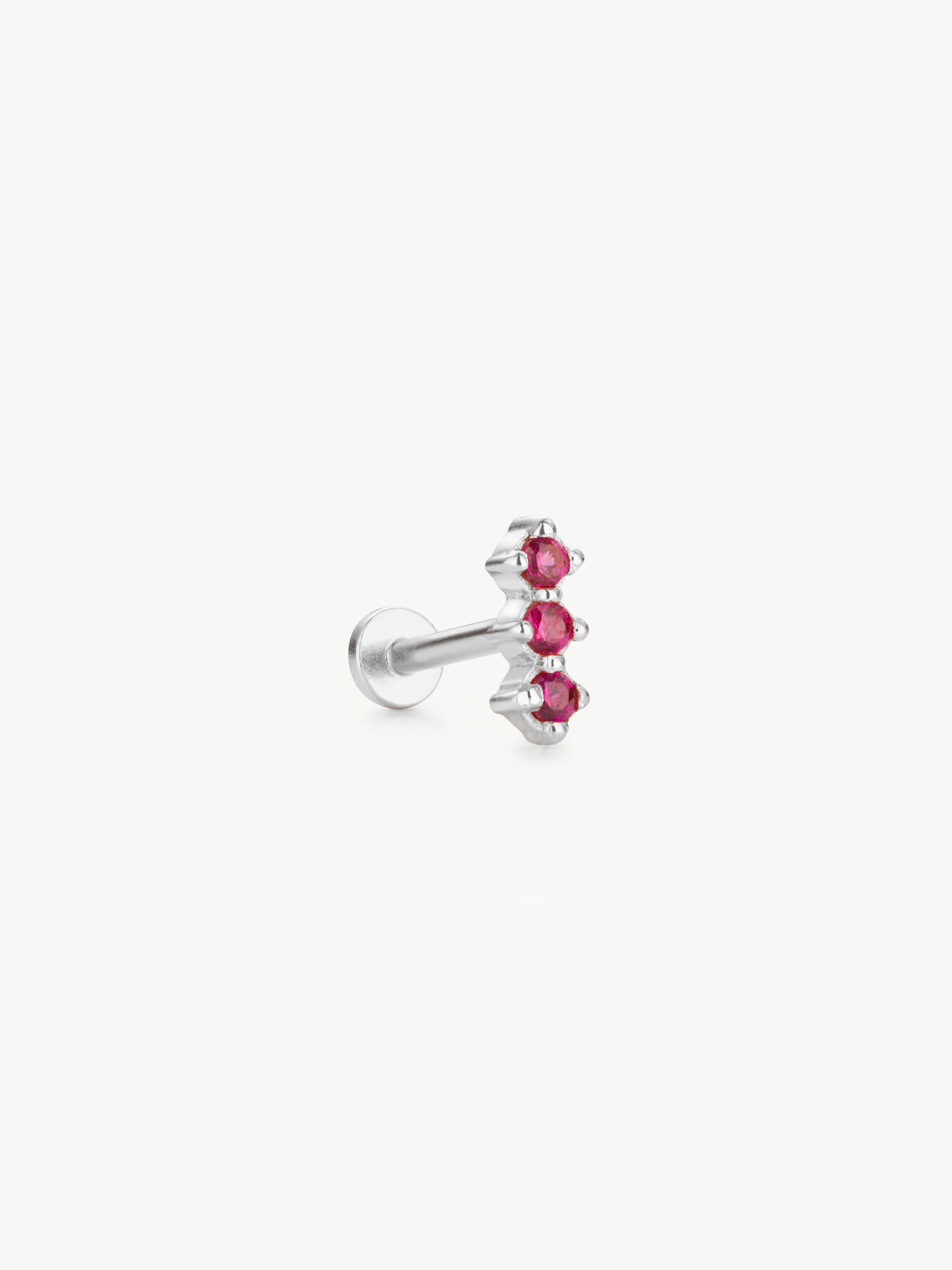 Triple Ruby Helix Stud (Single) - Image 4